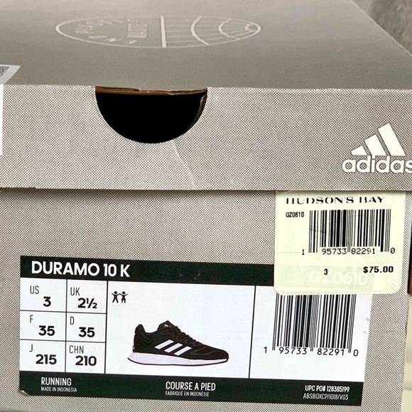 Adidas Duramo 10 K Black White Kids Running Shoe SIZE 3US NWT - Picture 11 of 11
